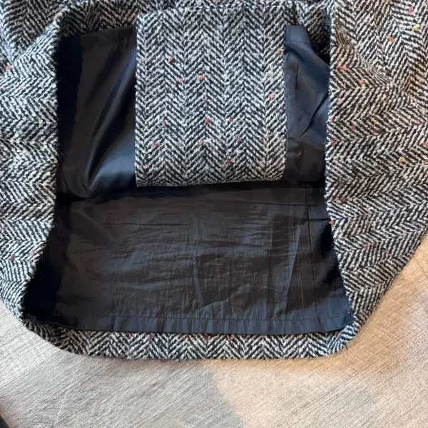 Loft Wool Blend Y2K Button Front Tweed Harringbone Dark Academia Mini Skirt 8 - Image 4