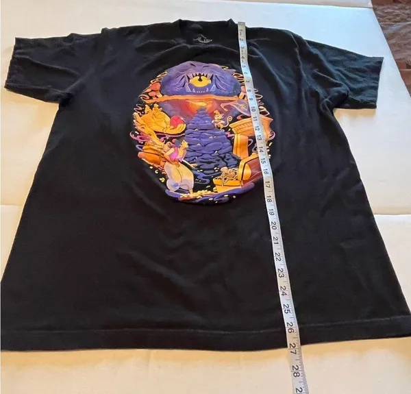 Disney Aladdin Womens Size Large Black Short Sleeve Graphic Shirt Genie Princess - Image 4