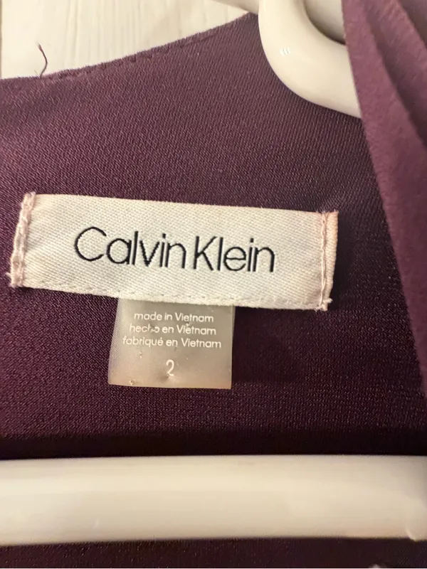Calvin Klein Plum Twist-Front Long Sleeve Dress - Image 2