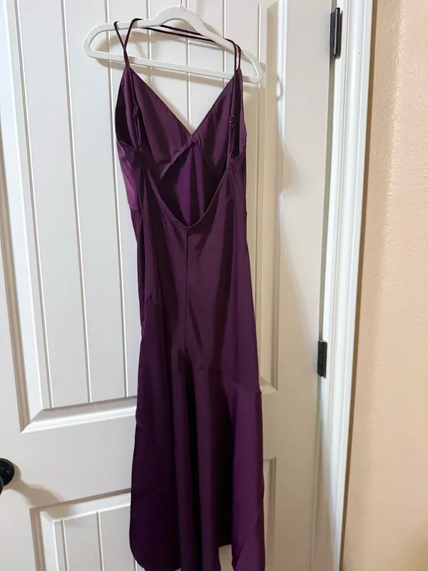 Banana Republic Plum Satin Maxi Dress Size 6 - Image 4