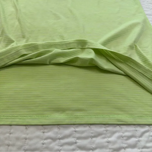 Athleta High Neck Shadow Stripe Chi Tank Neon Green Racetrack Size Small - Image 5