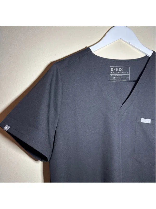 FIGS Technical Collection Scrub Top XL Black - Image 2