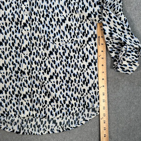 Nasty Gal Animal Print Button Down Shirt Women's Size 4 Collared Long Sleeve - Image 4