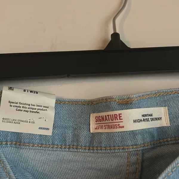 Signature Levi Strauss Heritage High Rise Skinny Light Wash Jeans Womens 8W29 - Image 5
