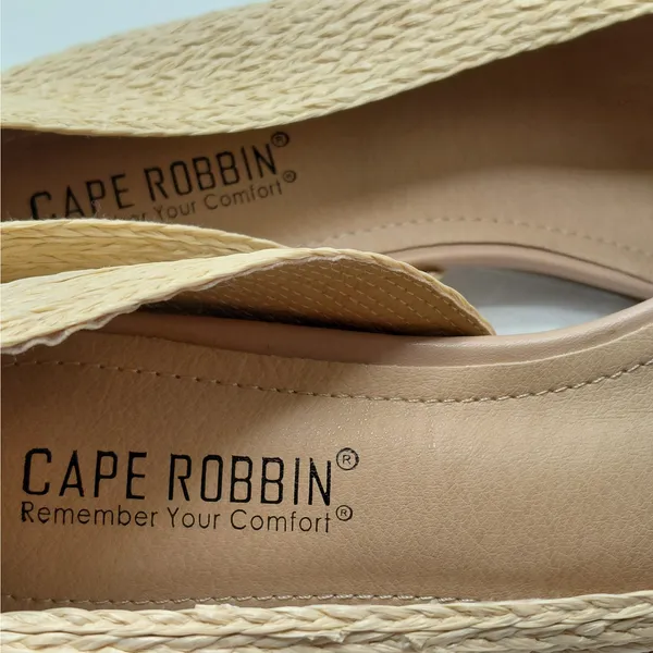 Cape Robbin Womens Raffia D'Orsay Flats Size 8.5 Pointed Toe Slip On Shoes - Image 6