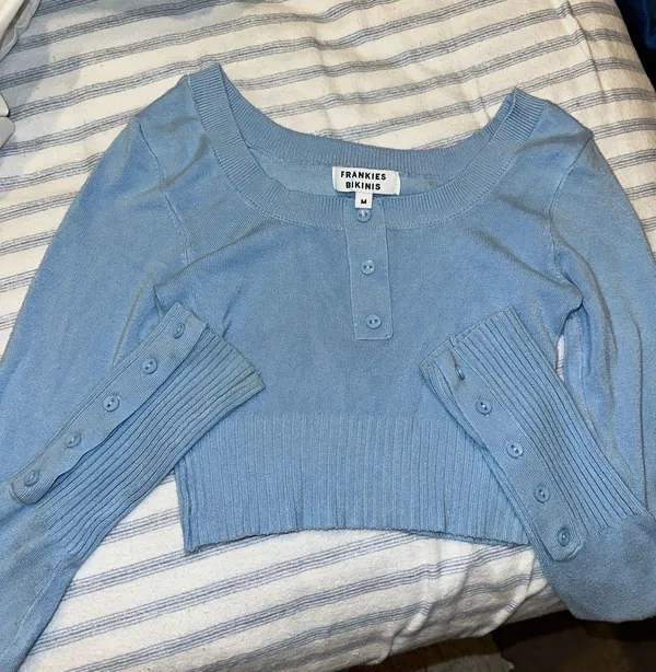 Frankies Bikinis Blue Long-sleeve Top - Image 3