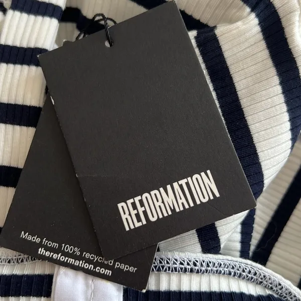 Reformation Nellie Stripe Ribbed Dress NEW Tags - Image 4