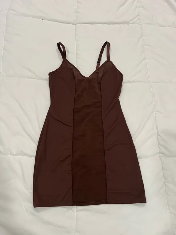 Women's Brown Bodycon Slip Dress - Image 2