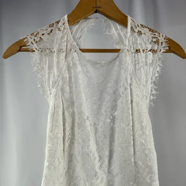 Lulus Romance Language Backless Lace Dress‎ in White Size Small - Image 6