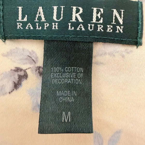 Lauren Ralph Lauren Floral Blue Yellow Embroidered logo pajama Set Sz M - Image 9