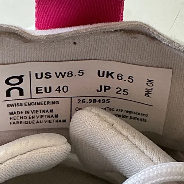 On Running Cloudnova Womens White Pink Athletic Sneakers 26.98495 Size 8.5 - Image 3