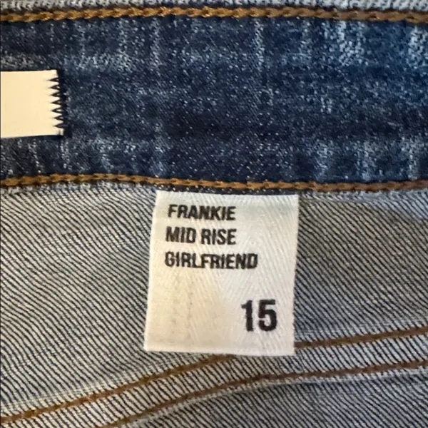 Eunina Frankie Mid Rise Girlfriend Jeans in Blue Size 15 - Image 7