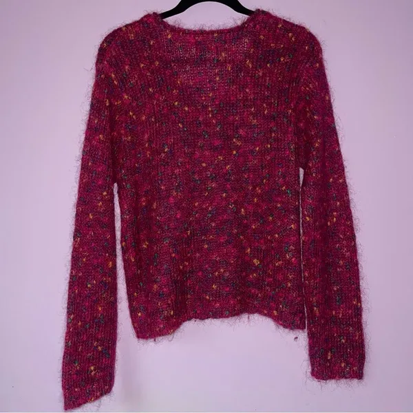 Savannah Size M Pink Mohair Cardigan Button Up Sweater Coastal Grandma - Image 5