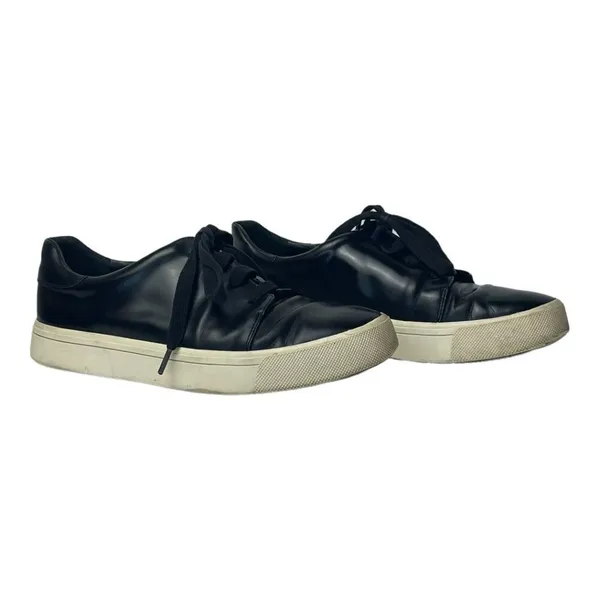 Vince Bale Black Leather Lace Up Platform Low Top Fashion Sneakers Size‎ 6.5 - Image 4