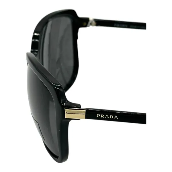 NWT Prada Classic Black with Gold Accents Sunglasses & Case 100% UV Protection - Image 8