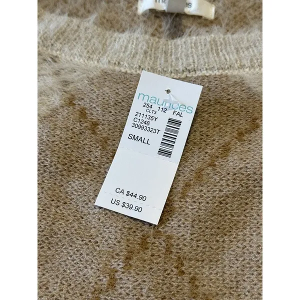 NEW Maurices Sweater Women Size Small Brown Super‎ Soft Plush Knit Long Sleeve - Image 8