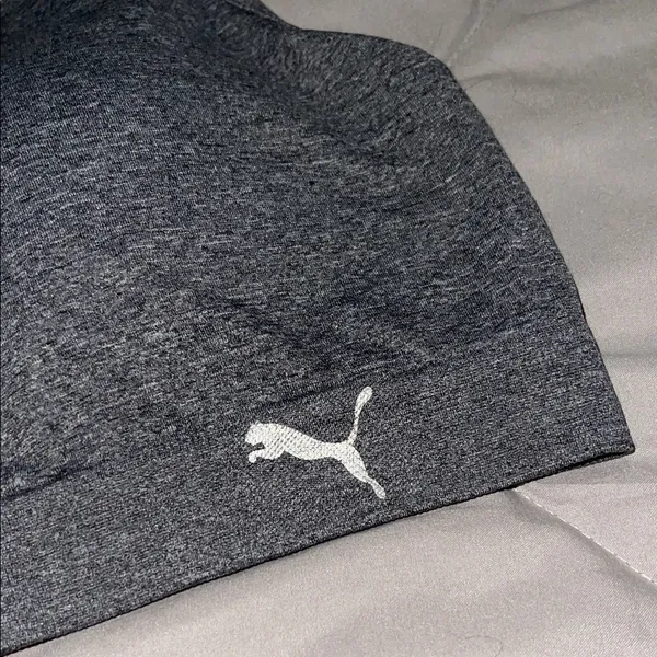 Puma Dark Heather Gray Racerback Sports Bra XL - Image 3
