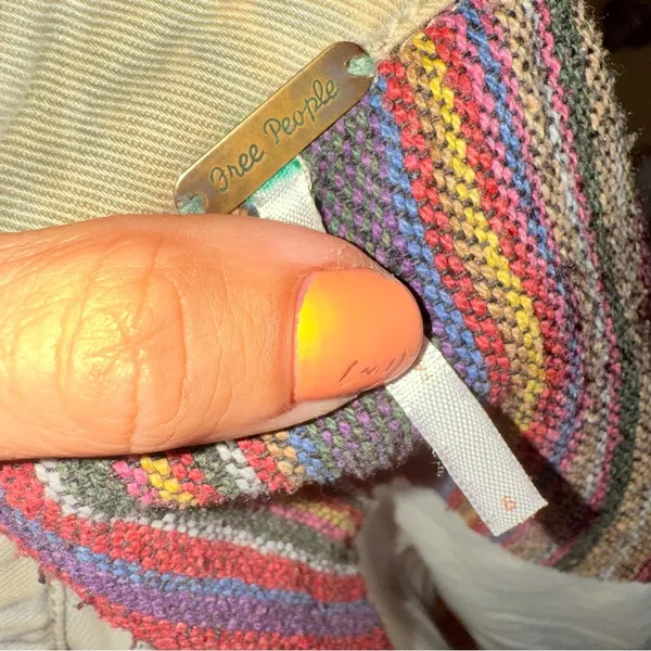 Free People Baja Tapestry Light‎ Wash Jacket size 6 - Image 5