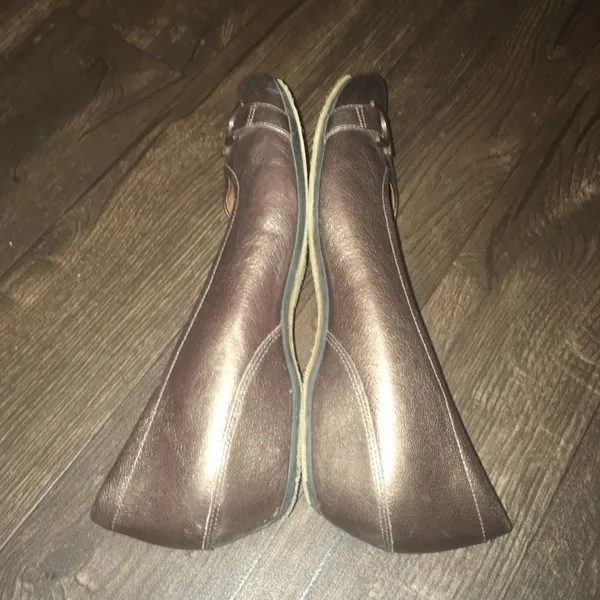 Clarks Artisan copper shimmery ortho slip on flats - Image 5