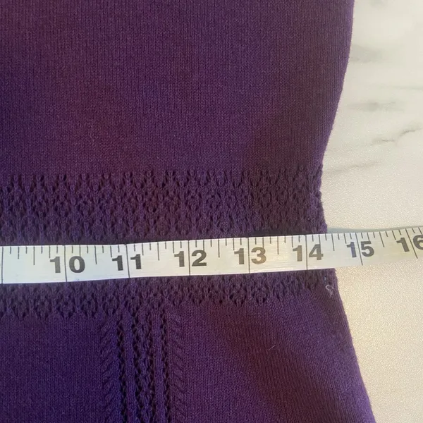 Ralph Lauren Pointelle Knit A-Line Dress Size M Purple (Retail‎ $169) Fit Flare - Image 10