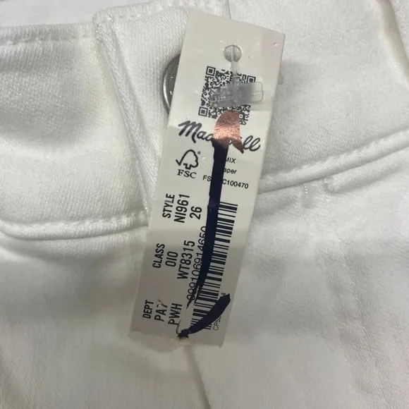 Madewell Jeans Womens Size‎ 26 White Mid Rise Kick Out Crop Denim NI961 - Image 9