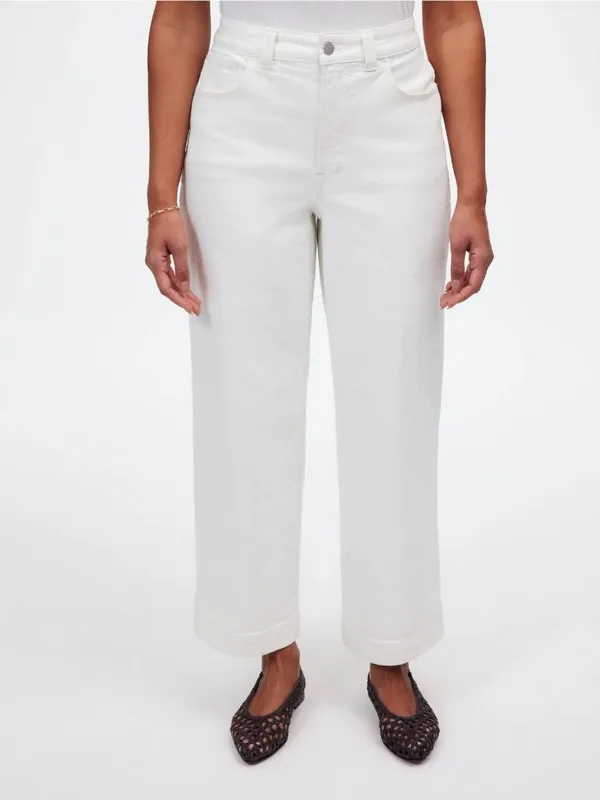 NWT Madewell The Curvy Perfect Vintage Wide-Leg Crop Jean in White - Size: 29 - Image 12