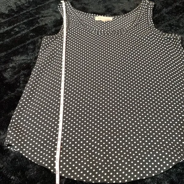 Philosophy Black and White Polka Dot Sleeveless Tank Top Semi Sheer Size S - Image 8