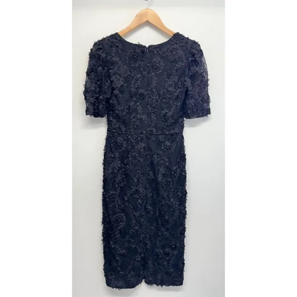 AQUA Formal Dress Size 2 Black Lace Knee Length Cocktail‎ Party Short Sleeve NWT - Image 5