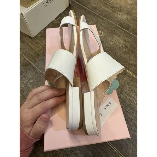 Kate‎ Spade New York Womens Fabi Flat Sandals White Lavender Size 7.5 - Image 6