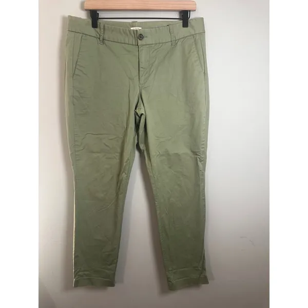 J.Crew Frankie Chino Pant Meadow Sage Green Straight Leg Stretch Size‎ 12 - Image 2