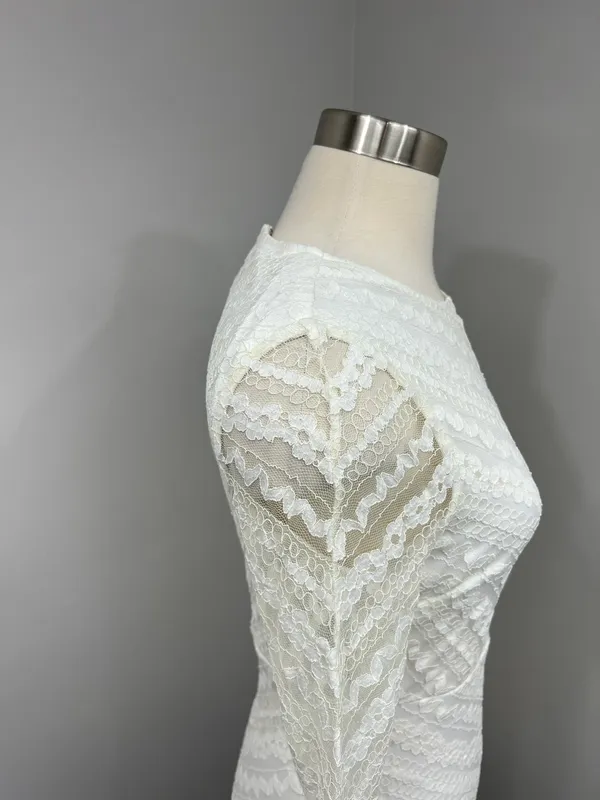 Cream Lace Dress - Image 9
