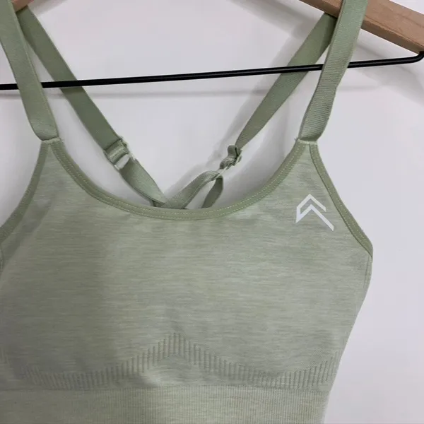 Oner Active Classic Seamless Sports Bra Pistacchio Marl Green Womens Small - Image 3