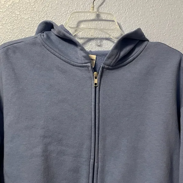 No Boundaries Blue Full Zip Cropped Hoodie Size M 8-10 - Image 4