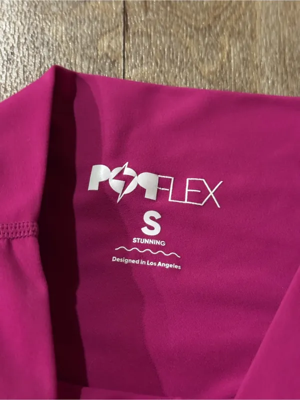 Popflex Pink Crossover Athletic Biker Shorts Size Small - Image 5