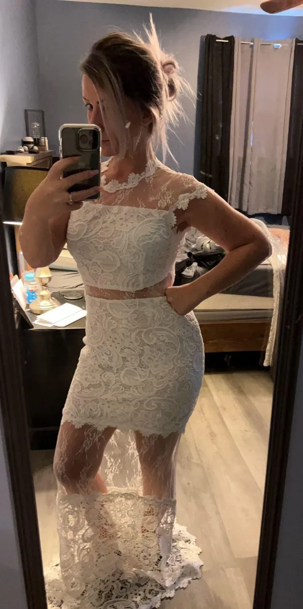 Floral Lace Cut Out Dress - Image 2