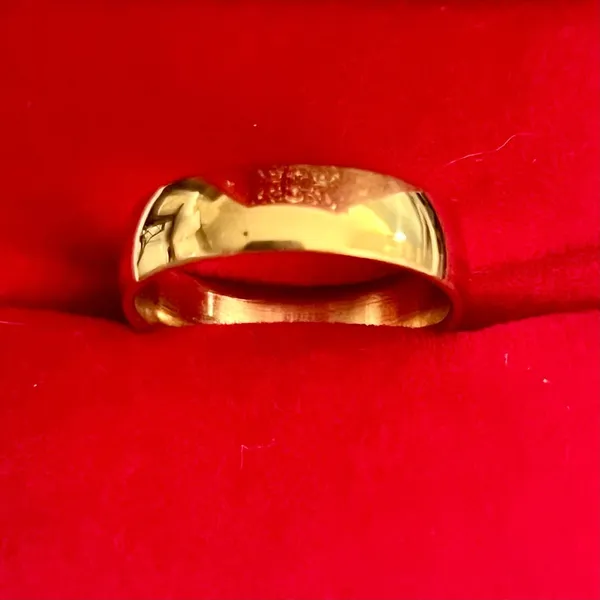 Classic 10K Plated Yellow Gold Wide 8mm Band Ring Size 9 - Image 2