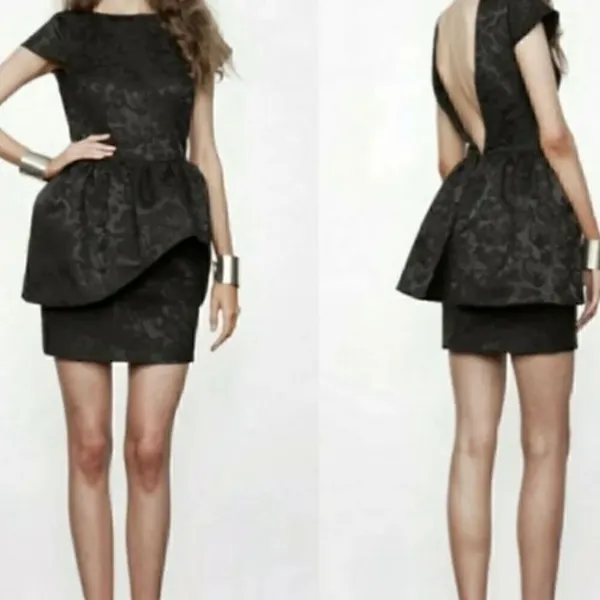 Keepsake the Label Black Floral Asymmetrical Peplum Cocktail Mini Dress - Image 12