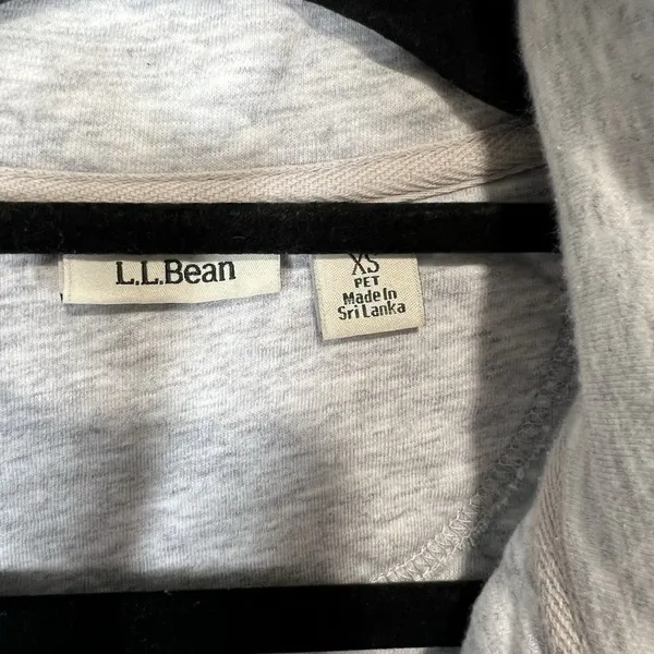 L.L. Bean Womens Quilted‎ Quarter Zip Pullover Sweatshirt Long Sleeve Gray SZ XS - Image 5