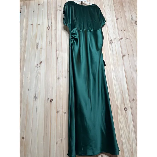 NWT Lulus Captivating Presence Forest Green Satin Cowl Back Maxi Dress Formal 2X - Image 7