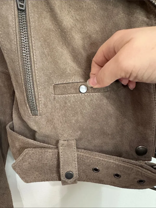 Blank NYC Brown Genuine Suede Moto Biker Jacket size M - Image 11