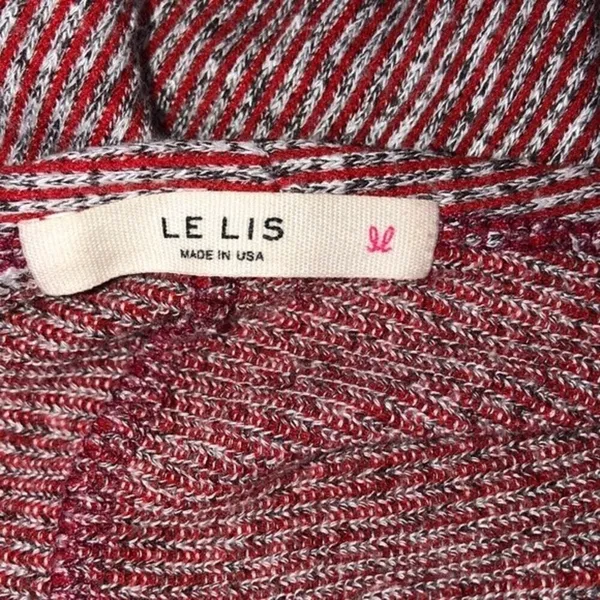 Le Lis medium red striped sweater knit cardigan - Image 6