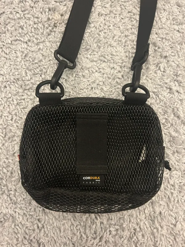 Supreme SS20 small shoulder crossbody black mesh bag - Image 3