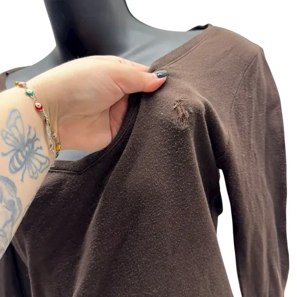 Ralph Lauren Sport Y2K Long Sleeve V-Neck Top - Image 2