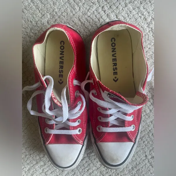 Converse Red and white Low-Top Gym Shoe - Image 6