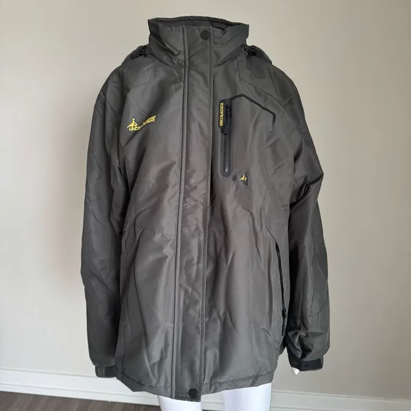 MOERDENG Waterproof Ski Jacket Warm Winter Snow Mountain Windbreaker Jacket Gray Size XL - Image 2
