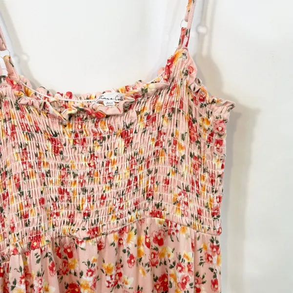 Culture Code Medium Maxi Dress‎ Pink Floral Smocked Cottagecore Feminine 1264 - Image 6