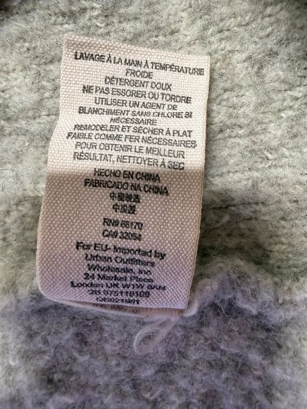 Free People Wool Cardigan Oversized Medium Blend Hooded Super Soft Cream - Image 3