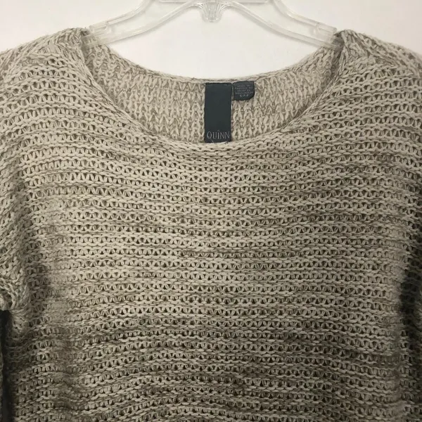Quinn Open Knit Pullover Crop Sweater Brown - Image 4