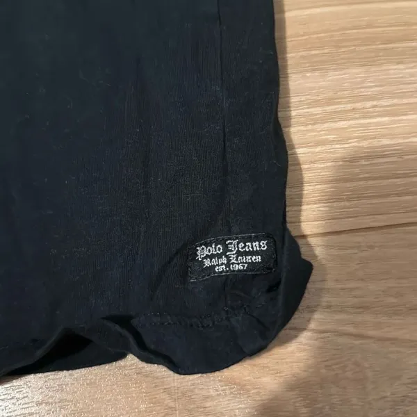 Vintage Polo Jeans‎ Company Black Short Sleeved Top Size Small - Image 3