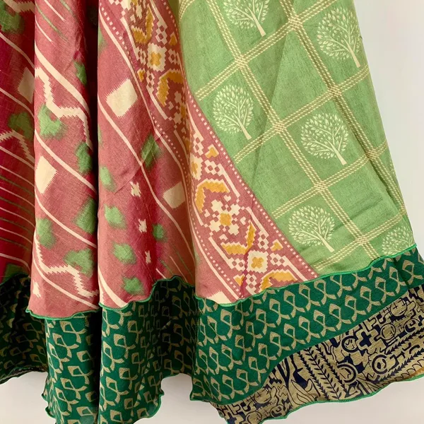 Reversible Maxi Wrap Skirt BINW300 Green - Image 3
